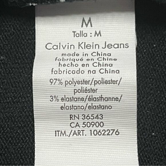 Calvin Klein Jeans black pullover top size M with split hem longer in the back - Picture 5 of 8